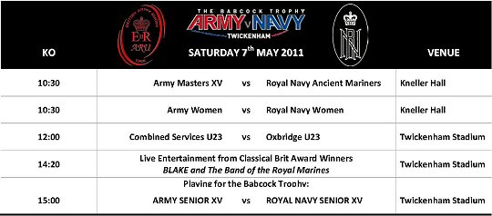 Army v Navy Schedule 2011